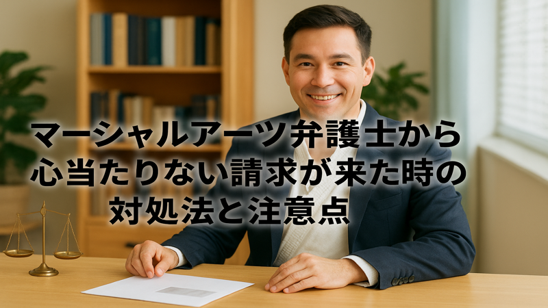 マーシャル アーツ弁護士から心当たりない請求が来た時の対処法と注意点