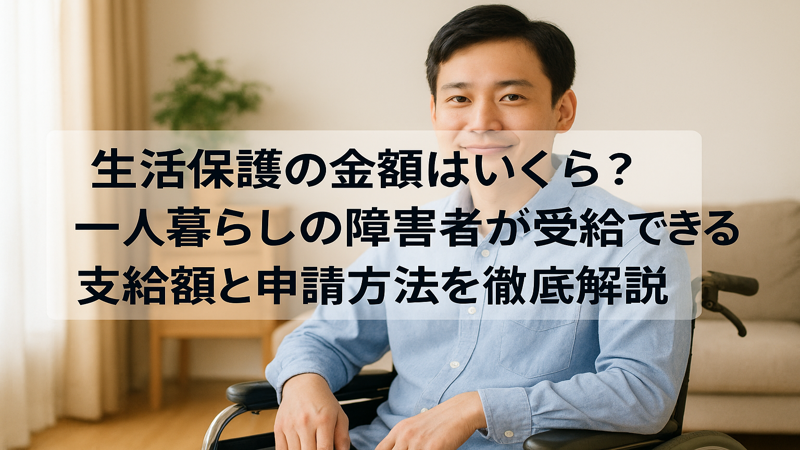 生活保護の金額はいくら？一人暮らしの障害者が受給できる支給額と申請方法を徹底解説