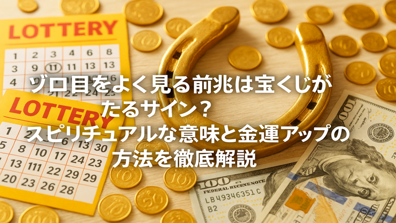 ゾロ目をよく見る前兆は宝くじが当たるサイン？スピリチュアルな意味と金運アップの方法を徹底解説