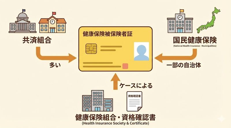 2.黄色の保険証を発行している健康保険の種類
